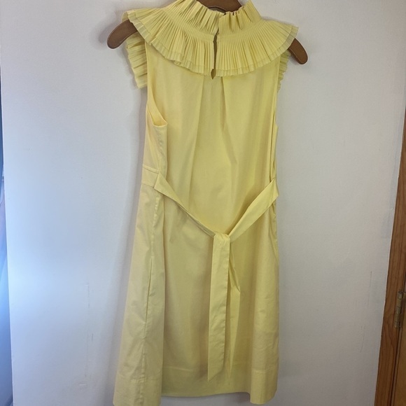 BCBG MaxAzria Yellow Ruffle Front Tie Waist Tank Dress - Picture 8 of 9